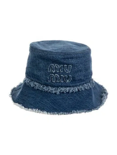 Pre-owned Miu Miu Denim Bucket Hat In Blue
