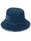 Miu Miu Denim Logo Bucket Hat In Blue