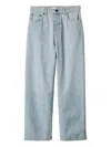 Miu Miu Denim Chambry Trousers In Blue