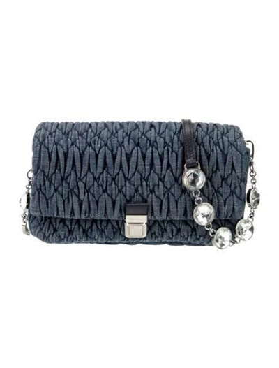 Pre-owned Miu Miu Denim Clutch In Blue