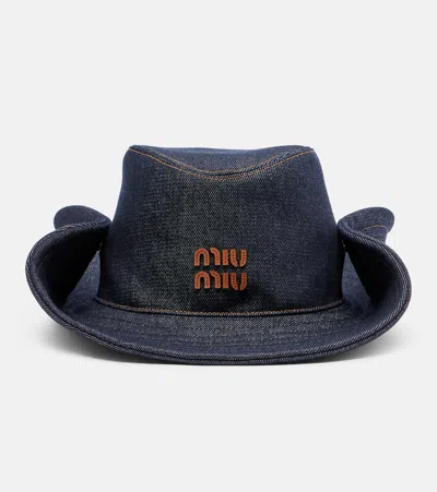 Miu Miu Denim Cowboy Hat In Blue