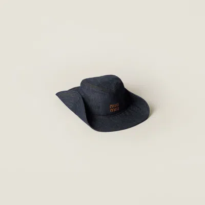 Miu Miu Denim Cowboy Hat In Multi