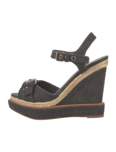 Pre-owned Miu Miu Denim Espadrilles In Blue