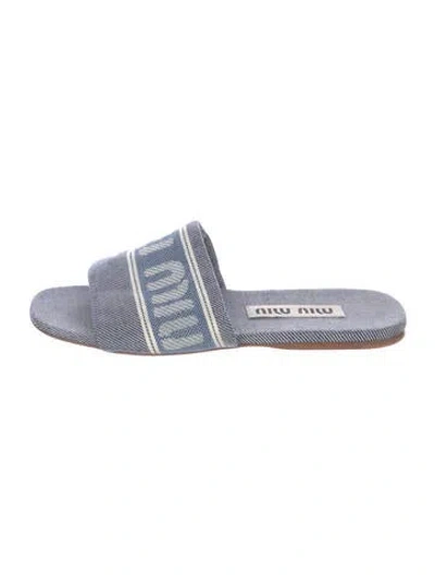Pre-owned Miu Miu Denim Gladiator Sandals In Blue