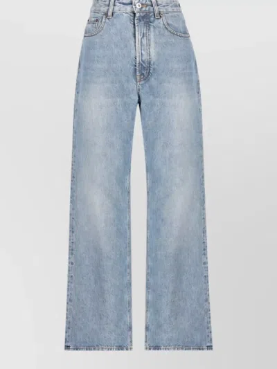 Miu Miu Denim High-rise Flared Trousers In Blue