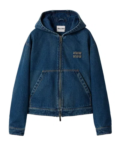 MIU MIU DENIM HOODIE JACKET