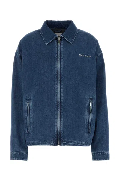 Miu Miu Denim Jacket In Blue