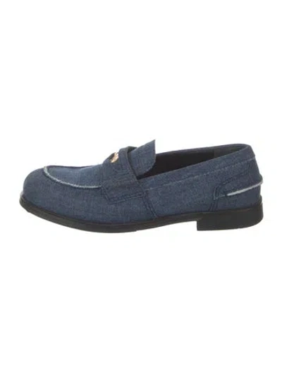 Pre-owned Miu Miu Denim Loafers In Blue