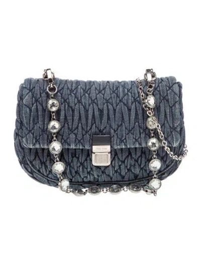 Pre-owned Miu Miu Denim Minaudière In Blue