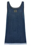 Miu Miu Logo Lettering Denim Mini Dress