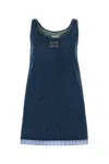 Miu Miu Minikleid Aus Denim In Bleu