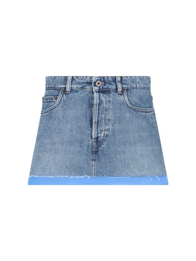 Miu Miu Denim Mini Skirt In Blue