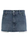 Miu Miu Denim Mini Skirt In Blue