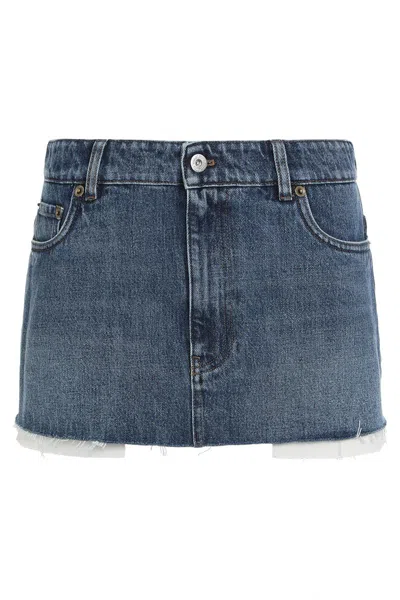 Miu Miu Denim Mini Skirt In Blue