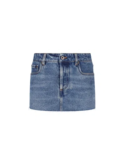Miu Miu Denim Mini Skirt In Blue