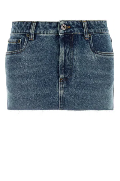Miu Miu Denim Mini Skirt In Blue