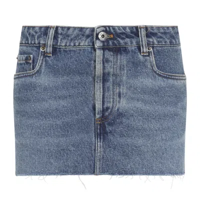 Miu Miu Denim Mini Skirt In Multi