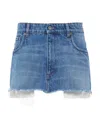 Miu Miu Denim Miniskirt In Blue