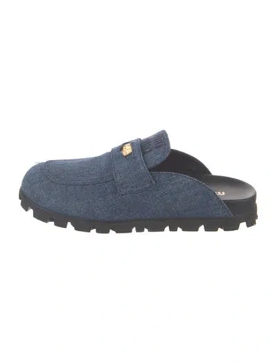 Pre-owned Miu Miu Denim Mules In Blue