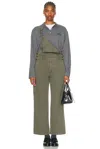 Miu Miu Sleeveless Jumpsuit In Oliva