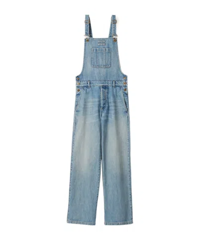 Miu Miu Denim Overalls In Blue