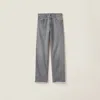 Miu Miu Denim Pants In Grey