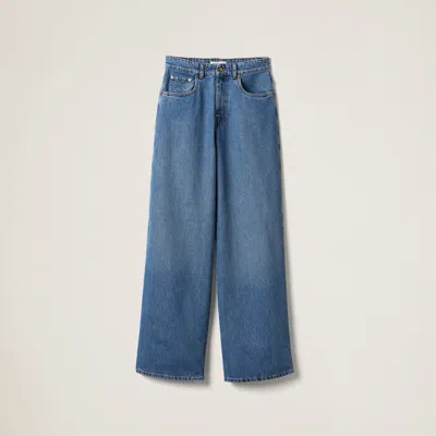 Miu Miu Denim Pants In Sapphire Blue