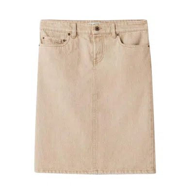 Pre-owned Miu Miu Denim Pencil Skirt 'beige' | Grey | Women's Size 36