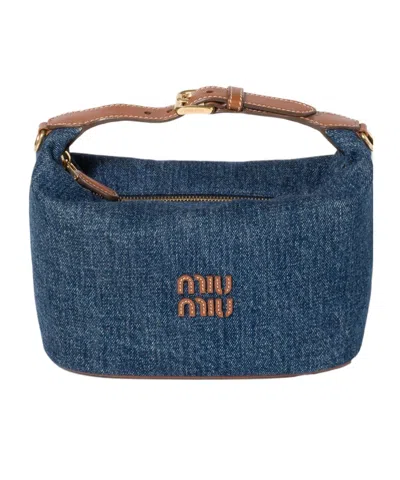 Miu Miu Denim Pouch In Red