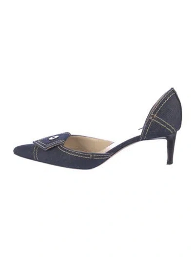 Pre-owned Miu Miu Denim Pumps In Blue