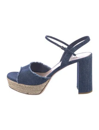 Pre-owned Miu Miu Denim Pumps In Blue