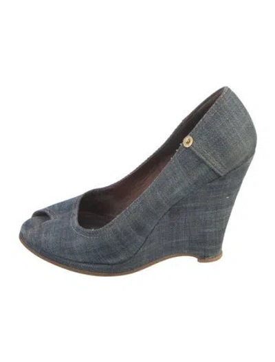 Pre-owned Miu Miu Denim Pumps In Blue
