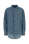 Miu Miu Denim Regular Solid Shirt In Blue