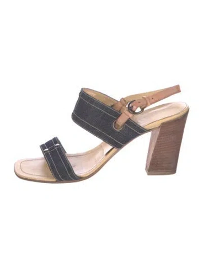 Pre-owned Miu Miu Denim Sandals In Blue