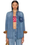 Miu Miu Camicia Oversize In Denim  Donna In Blue