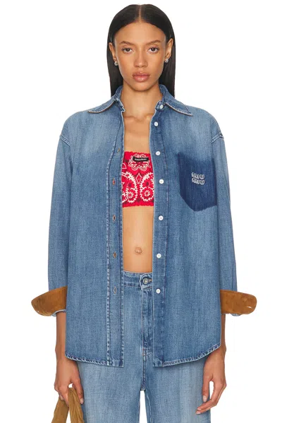 Miu Miu Denim Shirt In Blue