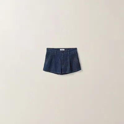 Miu Miu Denim Shorts In Blue