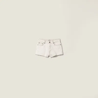 Miu Miu Denim Shorts In White