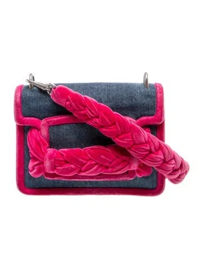 Pre-owned Miu Miu Denim Shoulder Bag In Blue
