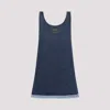 Miu Miu Logo Lettering Denim Mini Dress In Denim