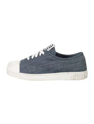 Pre-owned Miu Miu Denim Sneakers In Blue