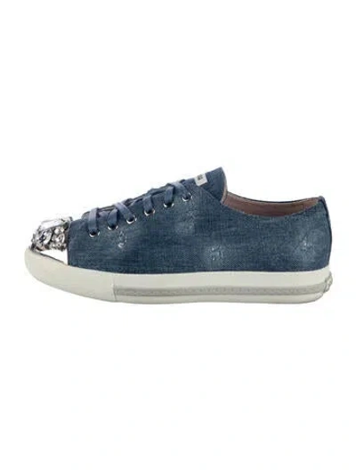 Pre-owned Miu Miu Denim Sneakers In Blue