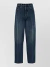 Miu Miu Denim Trousers Belt Loops Front And Back Pockets In Blue