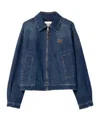 Miu Miu Oversized Zip-up Denim Jacket In Blue