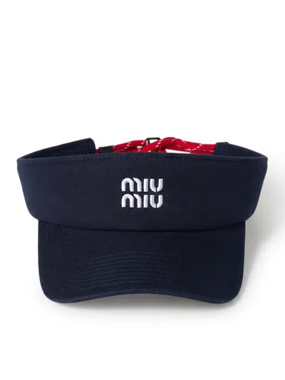 Miu Miu Denim Visor In Blue