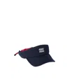 Miu Miu Denim Visor In Blue/red