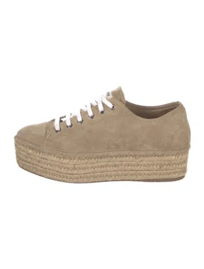 Pre-owned Miu Miu Deserto Suede Espadrilles In Neutral