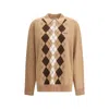 Miu Miu Argyle Pattern Cashmere Polo Pullover