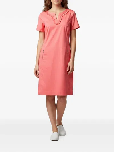 Pre-owned Miu Miu Dima Ruffle-trim Short-sleeve Midi Dress In Pink