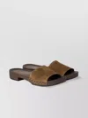 Miu Miu Distressed Suede Clogs Featuring Studded Detail